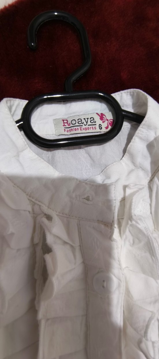 Kız Çocuk Beyaz  Fırfırlı Kısa Kollu Gömlek - Görsel 3