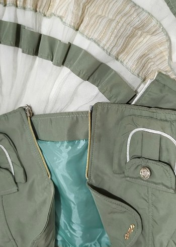 Kız Çocuk Yeşil Bolero ve Fırfırlı Elbise - Görsel 4