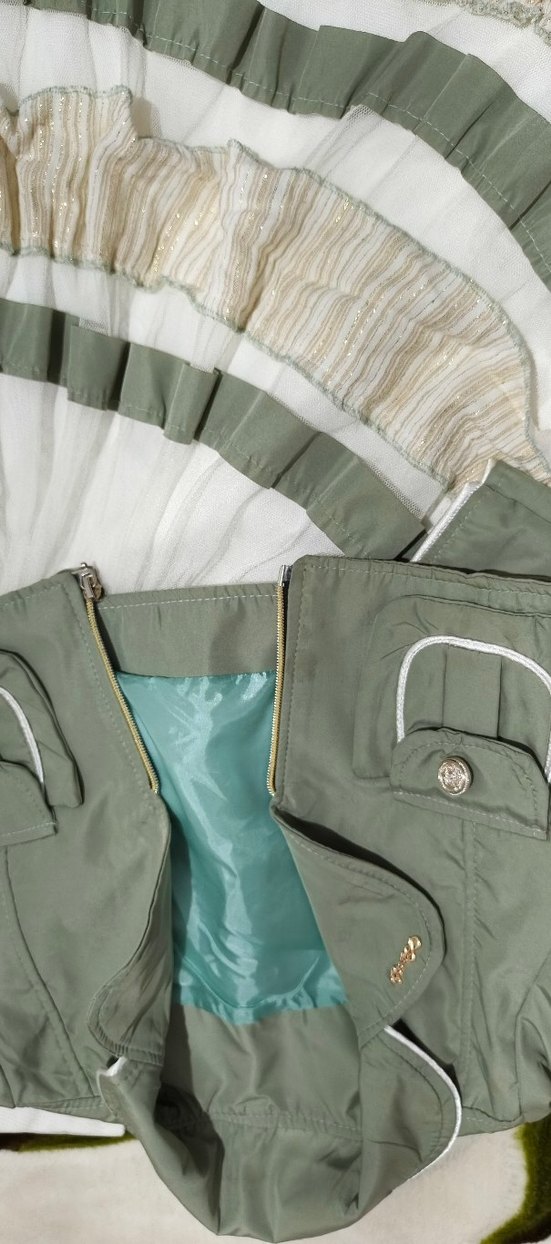 Kız Çocuk Yeşil Bolero ve Fırfırlı Elbise - Görsel 4