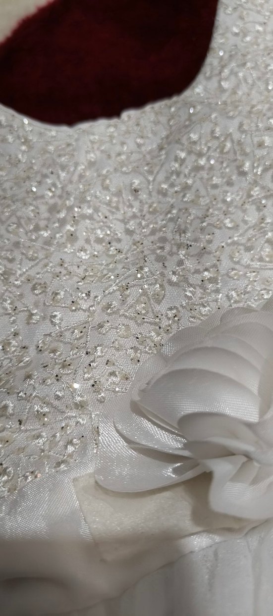 Kız Çocuk Beyaz Nakışlı gelinlik - Görsel 3