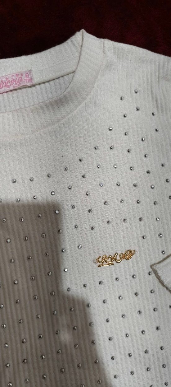 Nakışlı Beyaz uzun Kollu - Görsel 3