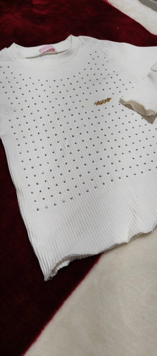 Nakışlı Beyaz uzun Kollu - Görsel 2