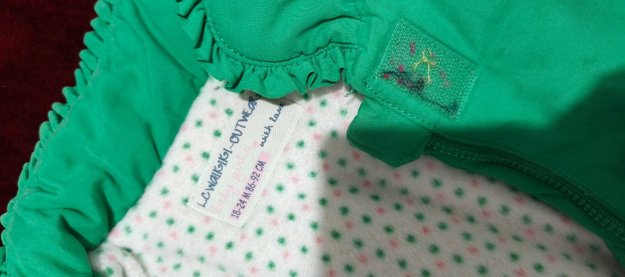 Nakışlı Renkli Kız Çocuk Düğmeli Mont - Görsel 3