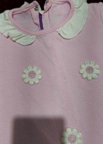 Pembe Dantelli Nakışlı Bebek Tulum - Görsel 2