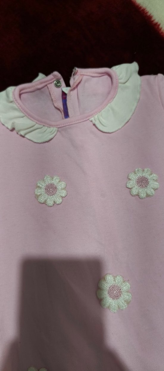 Pembe Dantelli Nakışlı Bebek Tulum - Görsel 2