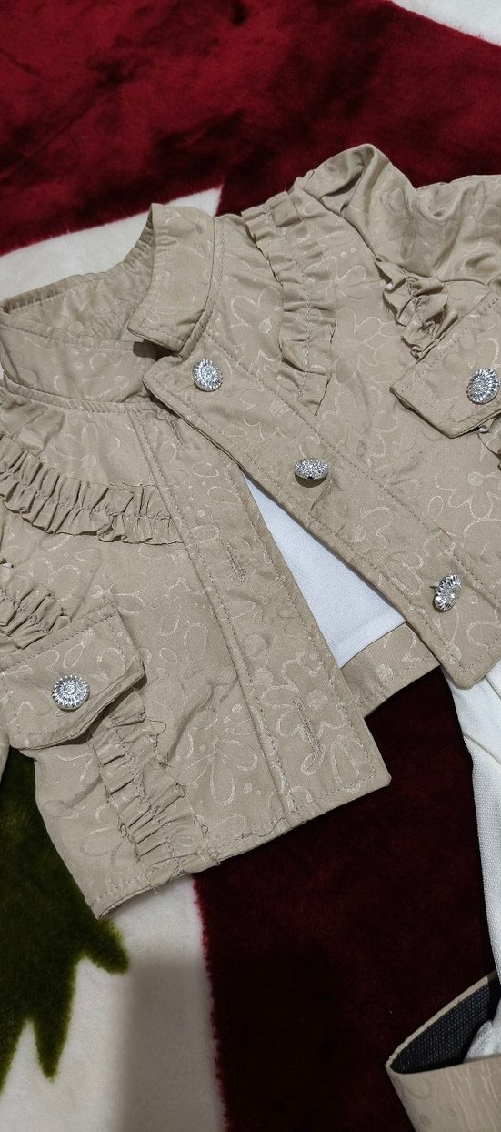 Kız Çocuk Beyaz Nakışlı Kemerli Elbise - Görsel 3