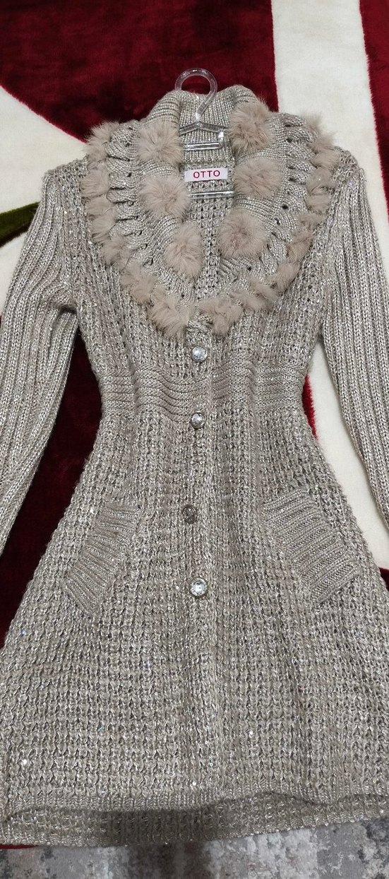 bej Kadın Triko hırka - Görsel 5