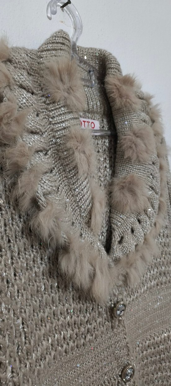 bej Kadın Triko hırka - Görsel 4