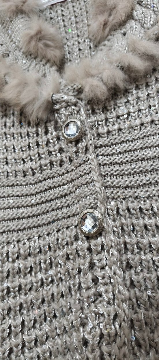 bej Kadın Triko hırka - Görsel 3