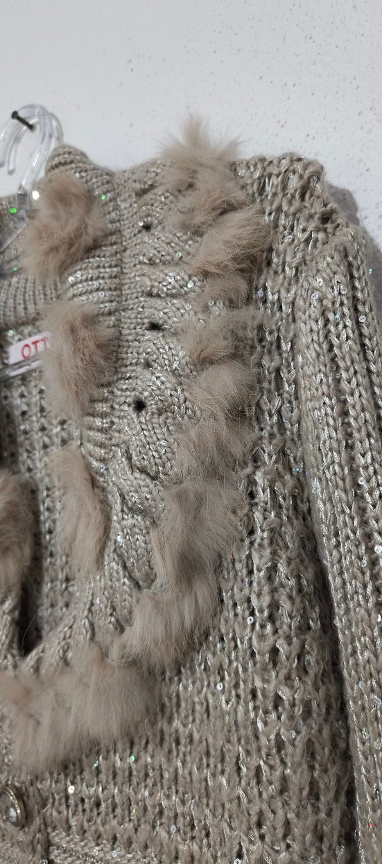 bej Kadın Triko hırka - Görsel 2