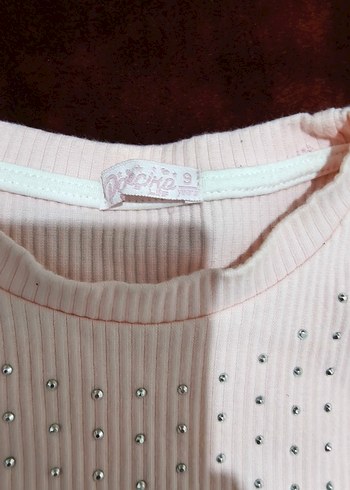 Dantel Detaylı Pembe Kız Triko Bluz - Görsel 3