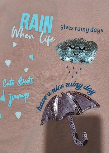 Kız Çocuk Pembe Kapüşonsuz Uzun Kollu Sweatshirt - Görsel 2