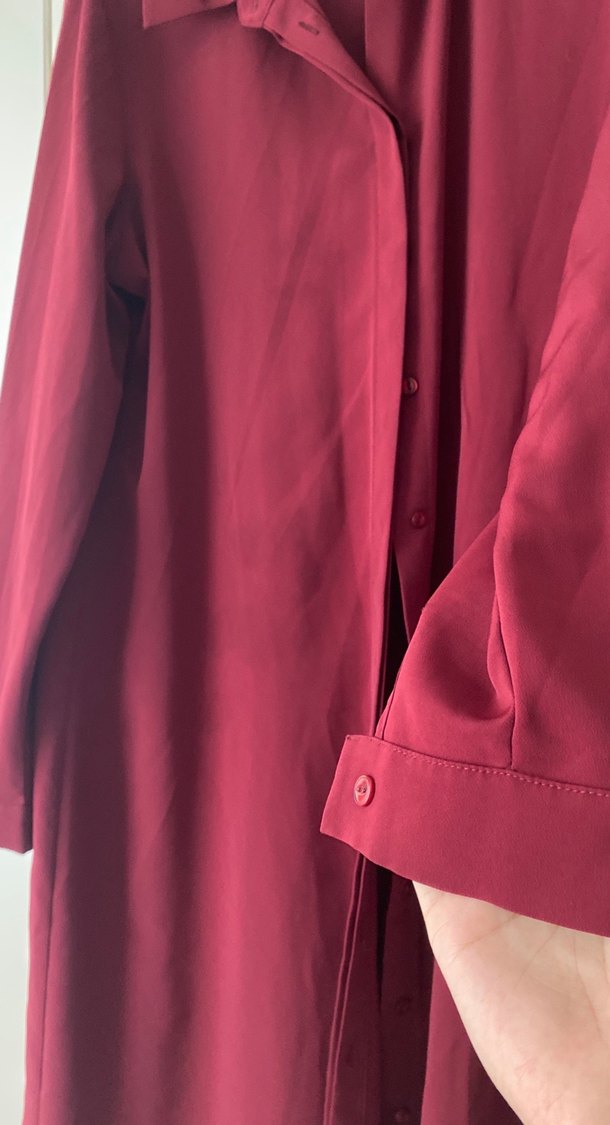 Bordo Uzun Kollu Kadın Tunik - Görsel 2