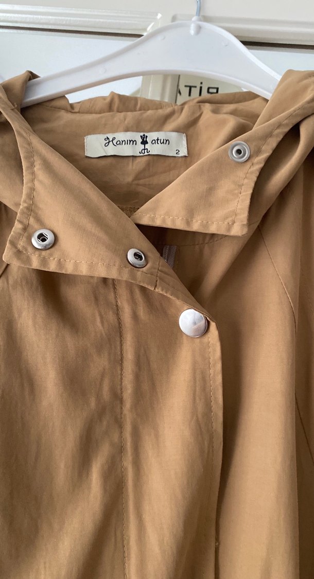 Bej Uzun  Kadın Trençkot - Görsel 3