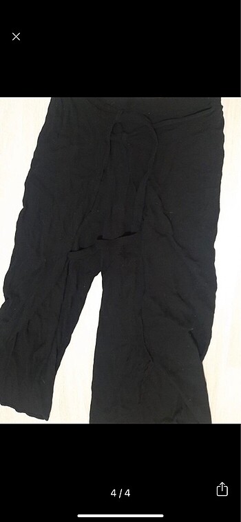 36 Beden siyah Renk Şile bezi yırtmaçlı bulmaca pantolon