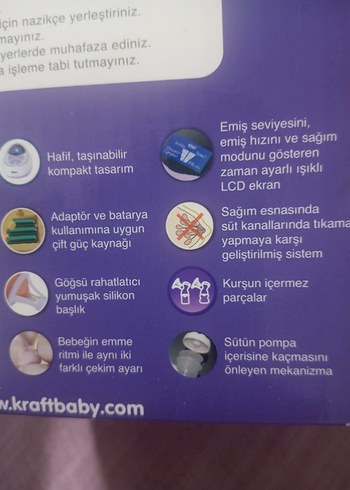 Mor Elektronik Göğüs Pompası LCD Ekranlı - Görsel 7