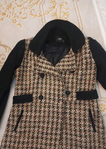 Kadın Kahverengi Midi Düğmeli Kaban - Görsel 5