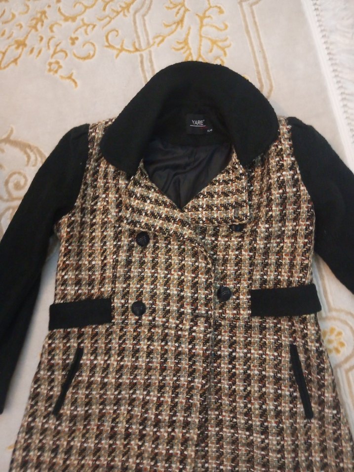 Kadın Kahverengi Midi Düğmeli Kaban - Görsel 5