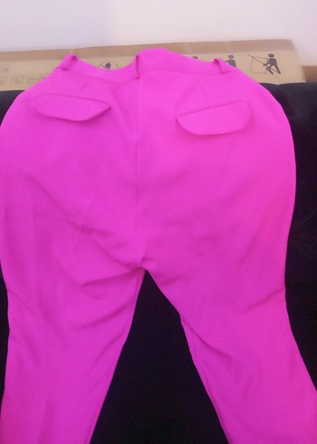 Pembe Pilili Kadın Kumaş Pantolon - Görsel 4