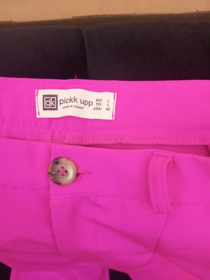 Pembe Pilili Kadın Kumaş Pantolon - Görsel 2