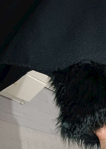 SIFIR URUN  Kürklü Kadın Kaban Panço - Görsel 12