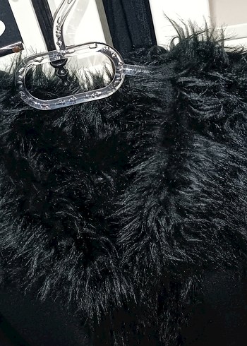 SIFIR URUN  Kürklü Kadın Kaban Panço - Görsel 13