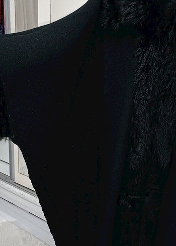 SIFIR URUN  Kürklü Kadın Kaban Panço - Görsel 6