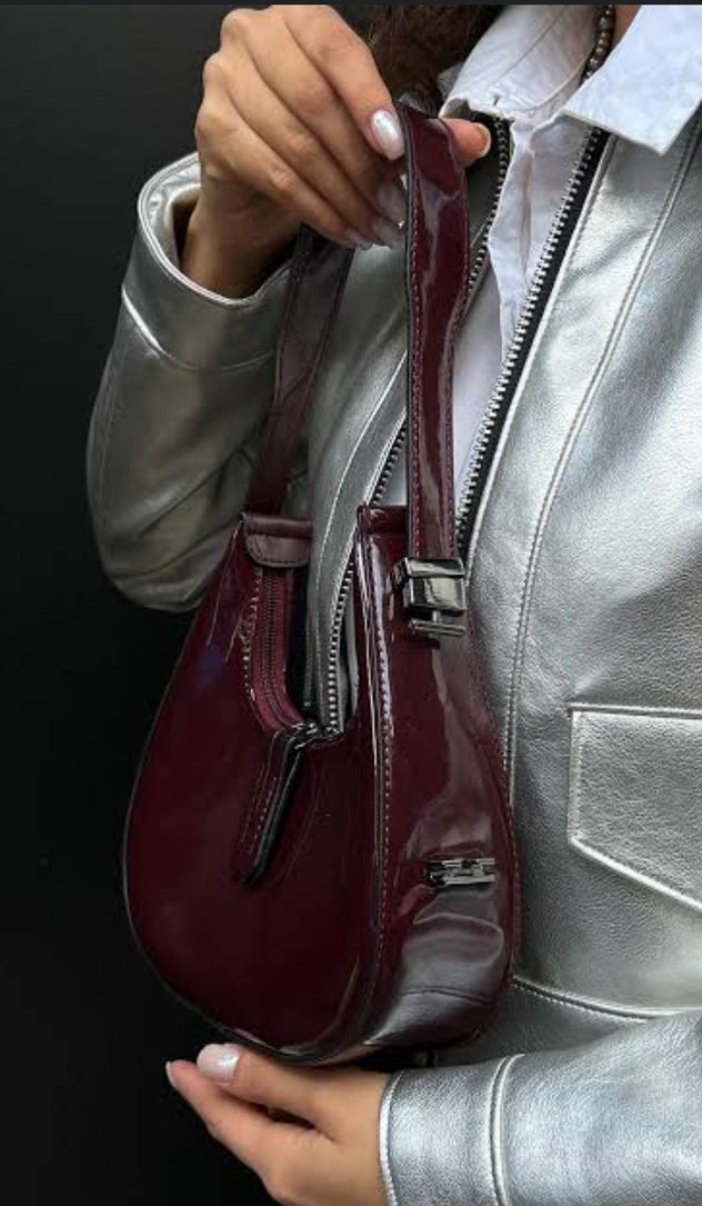 Bordo Deri Çanta ve bordo rugan topuklu ayakkabı - Görsel 3