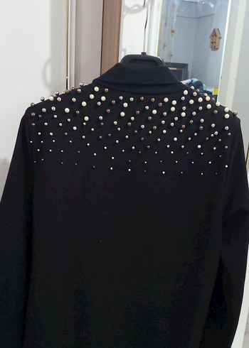 Siyah Drapeli Uzun Kadın tunik - Görsel 3