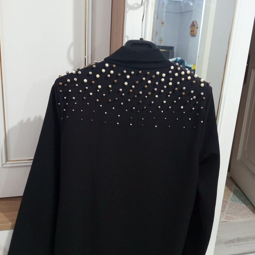 Siyah Drapeli Uzun Kadın tunik - Görsel 3