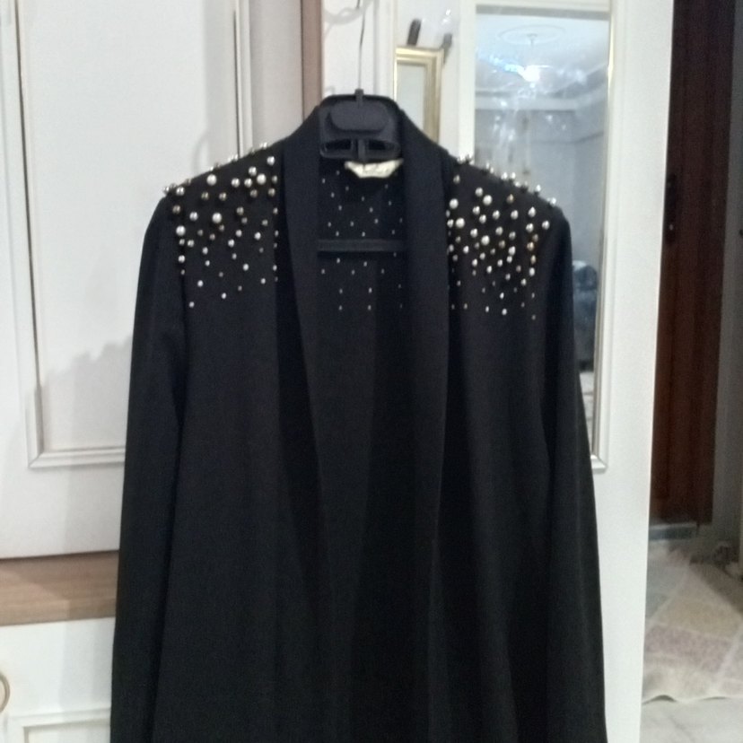 Siyah Drapeli Uzun Kadın tunik - Görsel 2