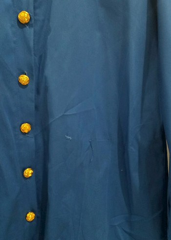 Mavi Düğmeli Kadın Gömlek - Görsel 3