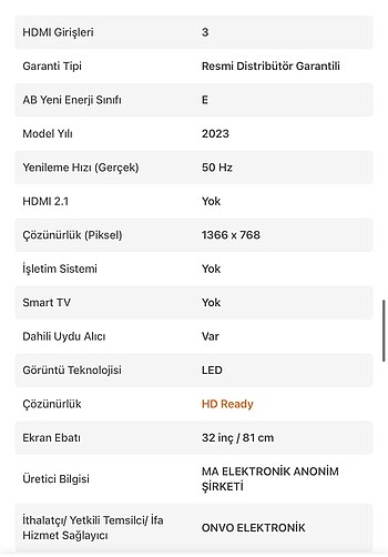ONVO 30V5000H 32 inç 82 ekran - Görsel 8