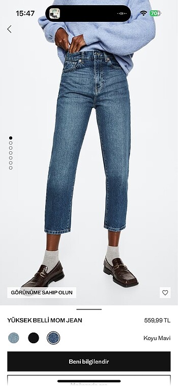 Mango lacivert jean