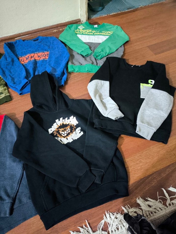 Çok Renkli Erkek Sweatshirt, Uzun Kollu, Salaş - Görsel 3