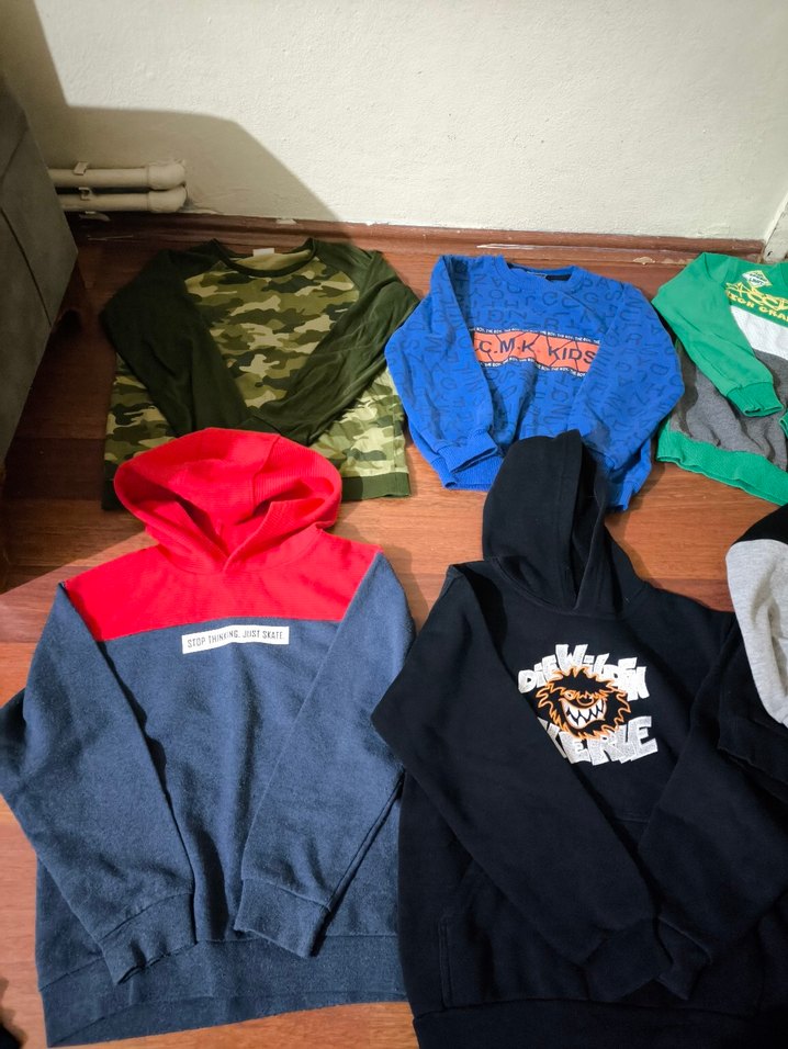 Çok Renkli Erkek Sweatshirt, Uzun Kollu, Salaş - Görsel 2