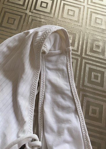 Zara kadın beyaz Mayo - Görsel 8