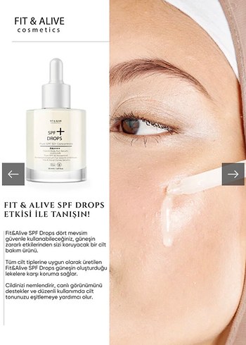 Fit & Alive SPF+ Drops güneş koruyucu Serum - Görsel 5