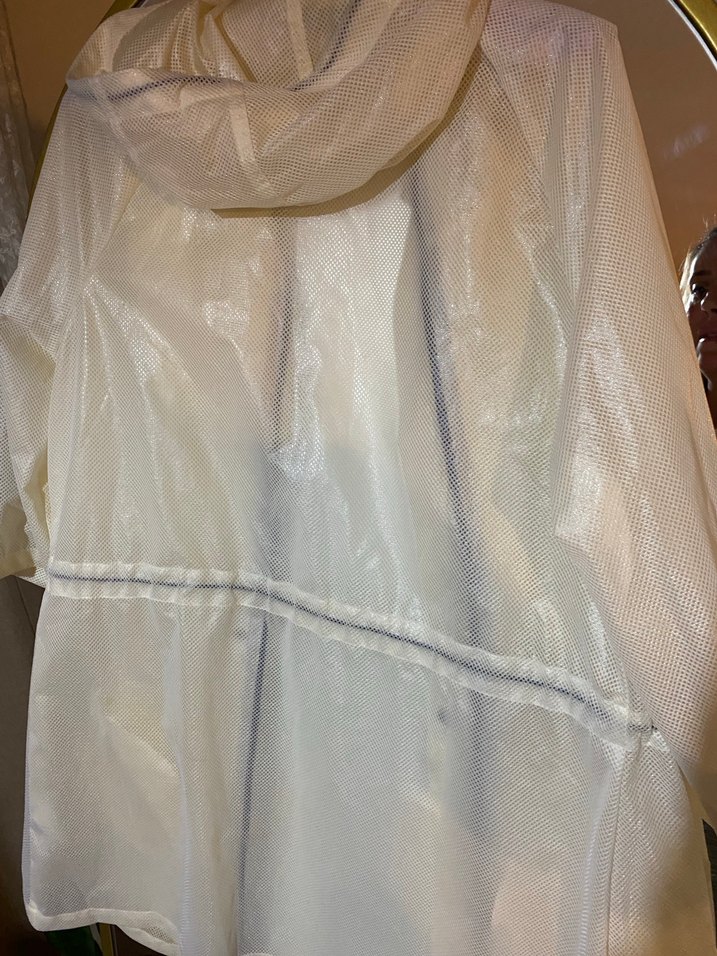 Beyaz Parlak Midi Yağmurluk - Görsel 2