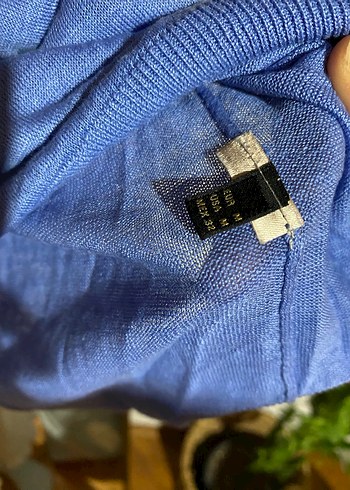 Massimo Dutti Mavi V Yaka Uzun Kollu Triko Kadın Kazak