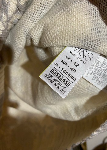 Marks & Spencer Gri Çiçek Desenli Örgü Kadın Kazak