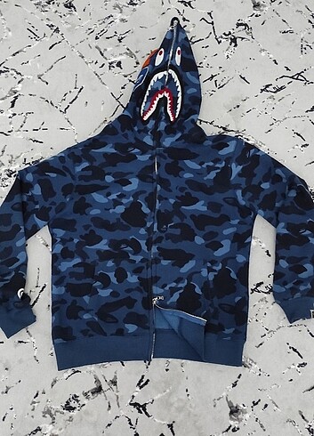 Bape Shark Hoodie Mavi