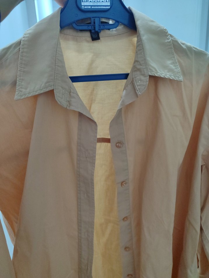 Bej Kadın Keten Gömlek - Görsel 4