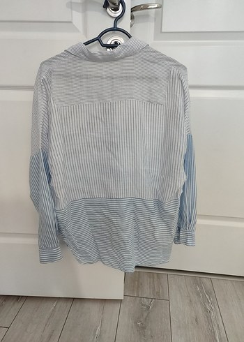 Gri Uzun Kollu Düğmeli Kadın Gömlek - Görsel 2