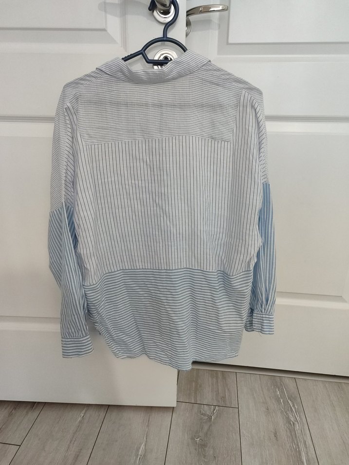 Gri Uzun Kollu Düğmeli Kadın Gömlek - Görsel 2