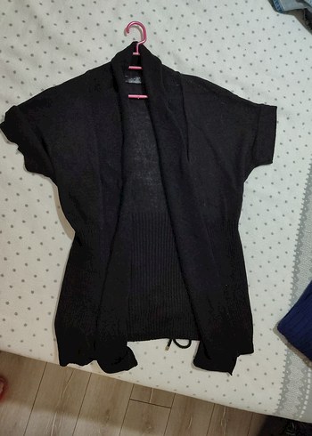 Siyah Midi Kadın Keten Hırka - Görsel 3