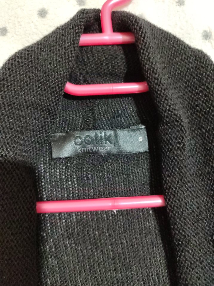 Siyah Midi Kadın Keten Hırka - Görsel 4