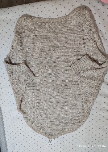 Bej Örgü Kadın yün Hırka - Görsel 4