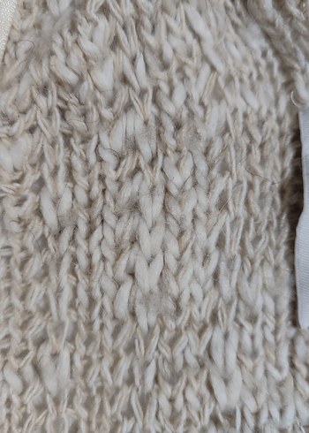 Bej Örgü Kadın yün Hırka - Görsel 5