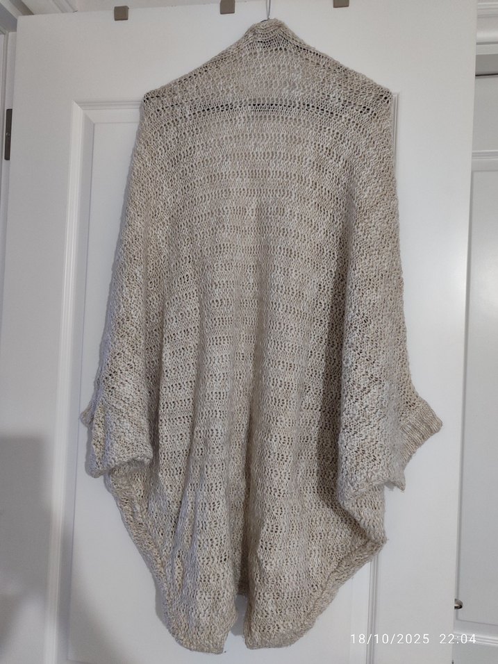 Bej Örgü Kadın yün Hırka - Görsel 2